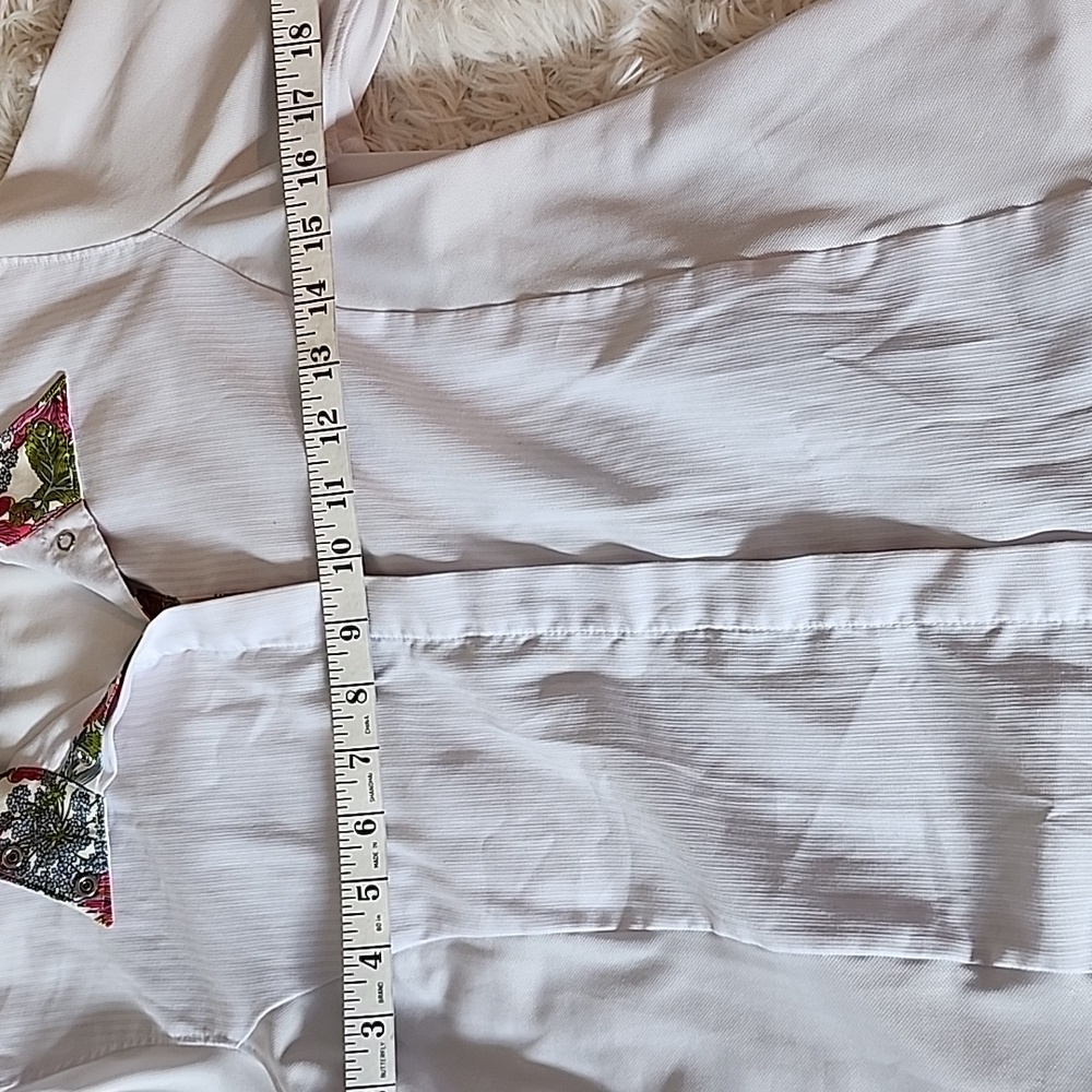 Ariat Floral Collar White Button Down Shirts - Picture 4 of 9